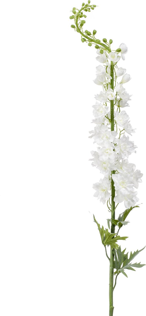 Emerald - Kunstbloem Ridderspoor XL 130cm wit - Kunstplant voor binnen