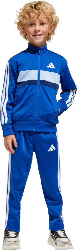 Adidas Sportswear Seasonal Essentials Tiberio 3-Stripes Tricot Trainingspak Kids - Kinderen - Blauw