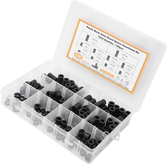 447 stuks witte nylon plastic platte kop schroeven, schroeven en moeren en ringen, metrische zeskantschroeven en moeren en afstandhouders, assortiment set - M2/M2,5/M3/M4/M5/M6