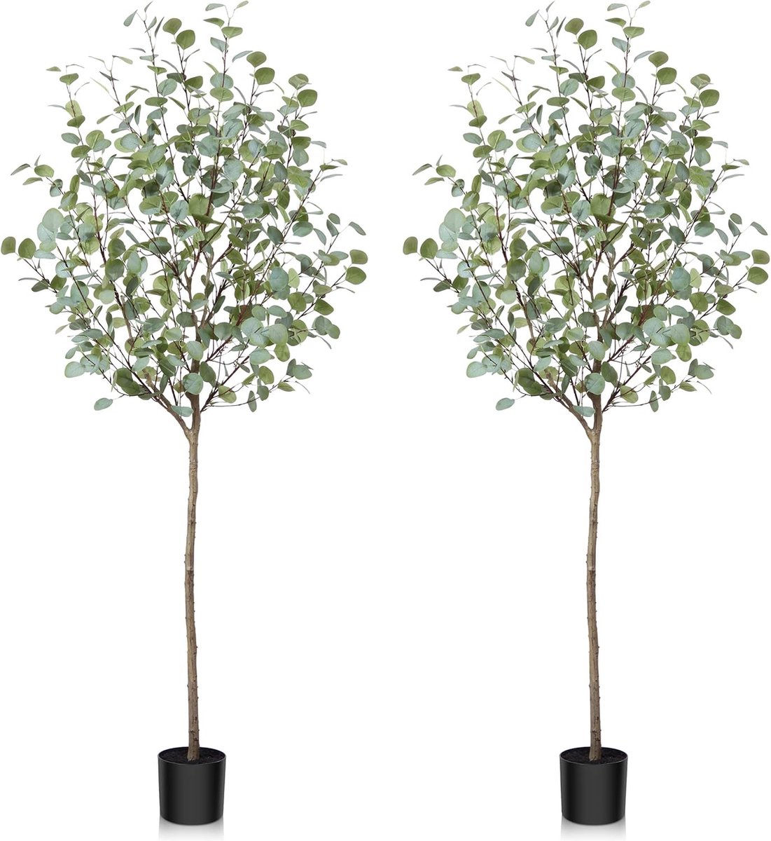 Goodivery ® Levensechte Eucalyptus Kunstplant van 180 cm voor Binnen en Buiten, Set van 2