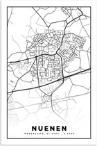 Poster Carte - Nuenen - Zwart - Wit - 60x90 cm