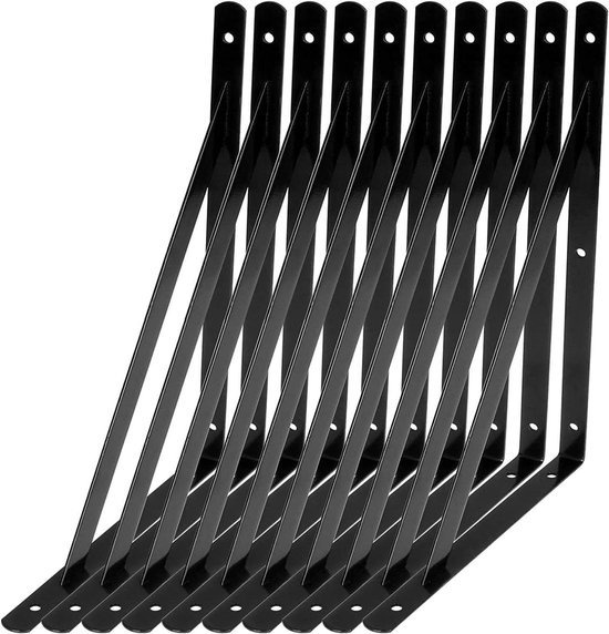 Starvast Wandrek, 10 stuks, Muurbeugel Hoekbeugel, Driehoekige beugels 90 graden, van staal, Plankhoek 250 mm x 160 mm, Houder voor hoeken, met 50 schroeven en 20 ankers (wit Starvast Wandrek, 10 stuks, Muurbeugel Hoekbeugel, Driehoekige beugels 90 graden, van staal, Plankhoek 250 mm x 160 mm, Houder voor hoeken, met 50 schroeven en 20 ankers (wit