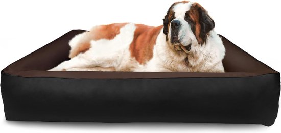 TrendPet VitaBed Style - orthopedisch hondenbed, buiten kunstleer binnen pluizig, Bruin (60x50cm