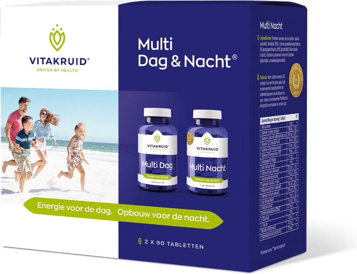 Goedkoopste Vitakruid Multi Dag and Nacht Voedingssupplement - 90 Dag tabletten - 90 Nacht Tabletten