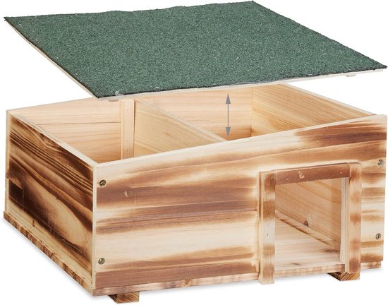Relaxdays Egelhuis voor de tuin, winterkwartier en schuilplaats, egelhotel dennenhout, h x b x d Relaxdays Egelhuis voor de tuin, winterkwartier en schuilplaats, egelhotel dennenhout, h x b x d