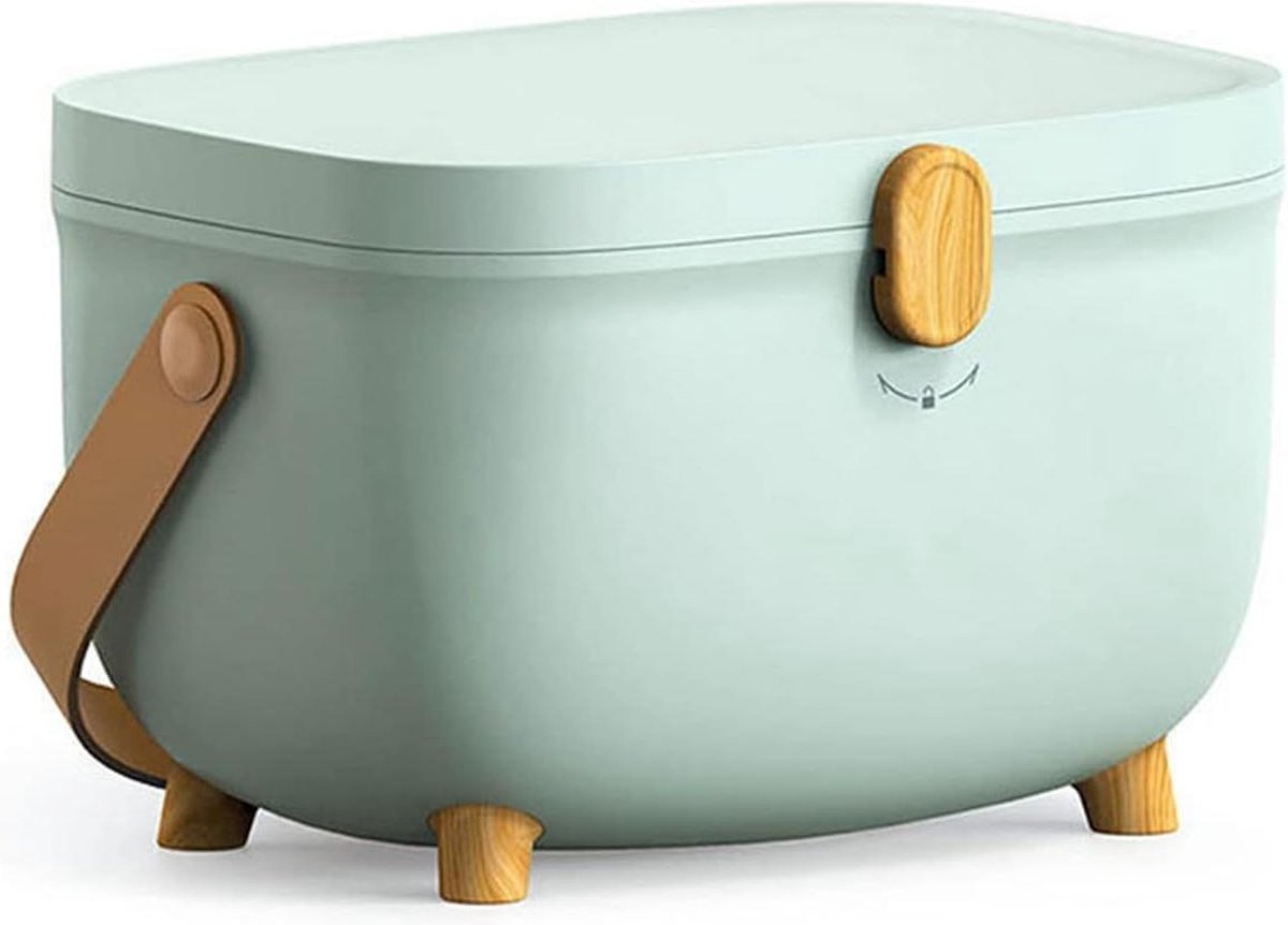 Boîte Médicaments Double Couche Ovale - Organisateur Pilules Portable Étui Vert