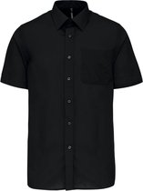 Herenoverhemd 'Ace' korte mouwen merk Kariban Zwart maat 6XL