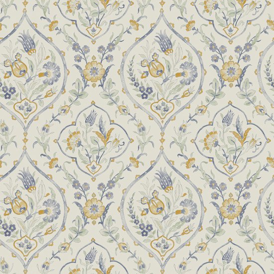 Laura Ashley Foscot Damask Behang - Bloemen - 10mx52cm - Geel