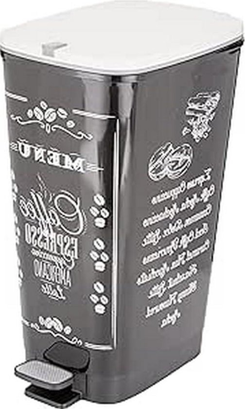 keeeper Premium afvalbak, vuilnisbak met klepdeksel, soft-touch, 45 l, Magne, zilver