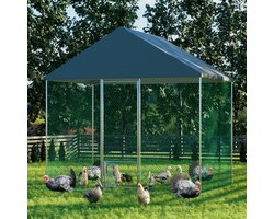 Groot Kippenhok Galinheiro Metaal Roestvrij 3x2x27m PVC-net Waterdicht Oxyford-weefsel Kippenbescherming Geprefabriceerd Kippenhok