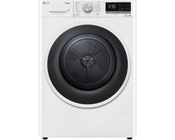 LG RH90V5AV6N, Vrijstaand, Voorlader, Warmtepomp, Wit, Knoppen, Touch, Rechts