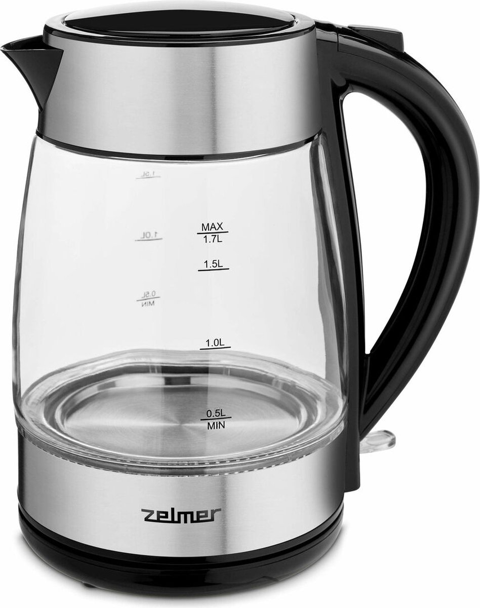 Waterkoker Zelmer ZCK8011 Zwart Zilverkleurig Roestvrij staal Kristal 2200 W 1,7 L