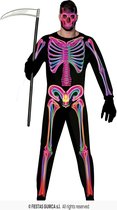 Fiestas Guirca - Volwassenkostuum neon skeleton - L - Carnavalskleding - Carnaval - carnavalskleding 2027 - Carnaval kostuum