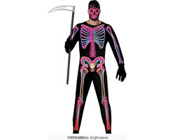 Fiestas Guirca - Volwassenkostuum neon skeleton - L - Carnavalskleding - Carnaval - carnavalskleding 2027 - Carnaval kostuum