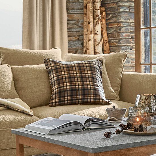 LOBERON Housse de coussin Celestria marron/beige