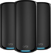 NETGEAR Orbi RBE973SB - Mesh WiFi - WiFi Versterker - WiFi 7 - Quad-Band - 3-Pack - Zwart
