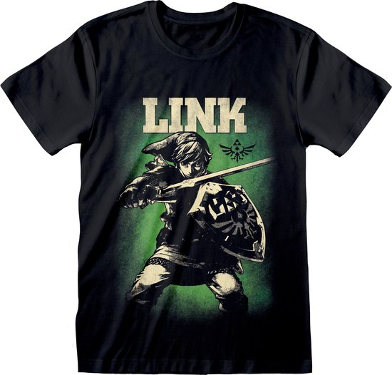 The Legend Of Zelda Link - Hero Of Hyrule Heren T-shirt - zwart - L