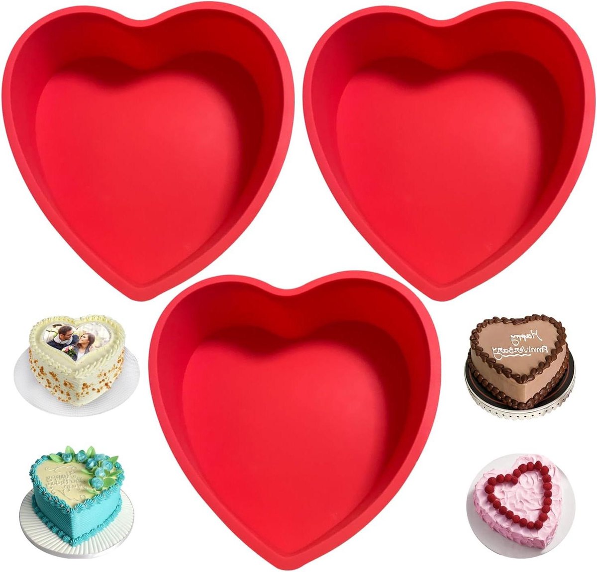Silicone Cake Pan voor Bakken - 8 Inch met Antiaanbaklaag