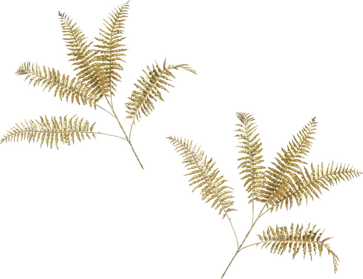 Countryfield kunsttak/kunstbloem - 2x - Varen - goud - 77 cm - kunststof Goudkleurig