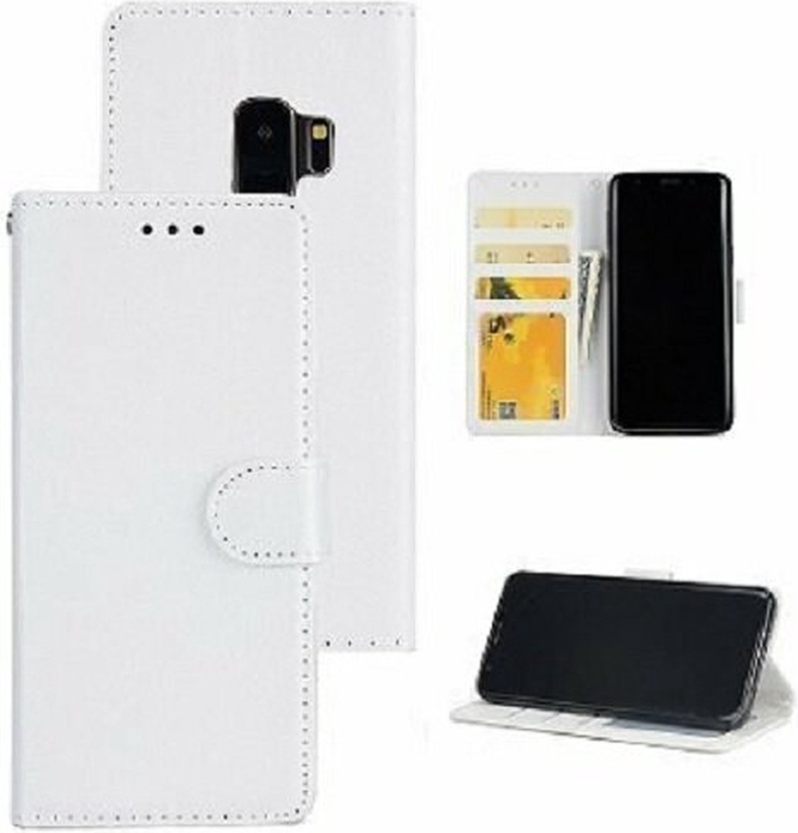 Samsung S9 Hoesje Met Pasjeshouder Bookcase Wit