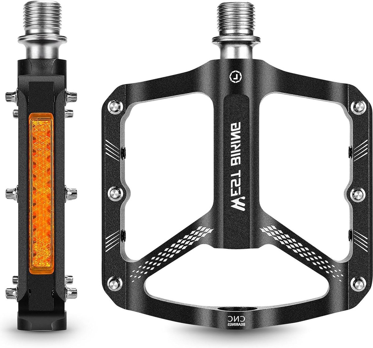 Fietspedalen met reflecterende strepen voor mountainbike 9/16 inch