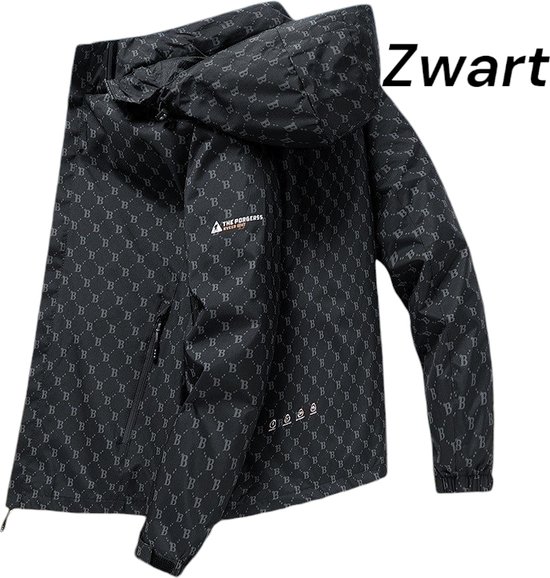 Aventury® Windjack - Windjack Heren - Regenjack - Regenjas Heren - Regenjas - Outdoorjassen - Maat L - Zwart