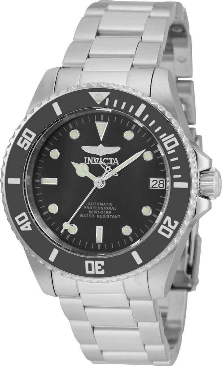 Invicta Pro Diver 35848 Horloge - Waterdicht - Analoog - Automatisch Uurwerk - Roestvrij Staal met grijze Wijzerplaat -36mm