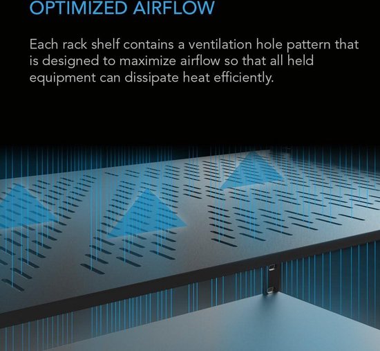 Tecmojo Étagère Coulissante 1U, étagère Ventilée à 4 Montants, 55,1 Cm De Profondeur Avec Profondeur De Montage Réglable De 55,1 à 89,9 Cm, Supporte Jusqu'à 50 Kg, Pour Rack D'équipement De Réseau