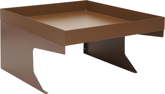 Garage tondeuse à gazon robot avec jardinière MCW-G60, auvent pour tondeuses à gazon, métal 37x60x70cm ~ marron
