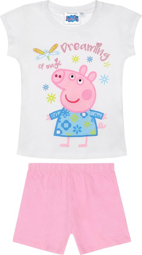 Peppa-Pig Pyjama met korte mouw - wit - Maat 98 | bol.com