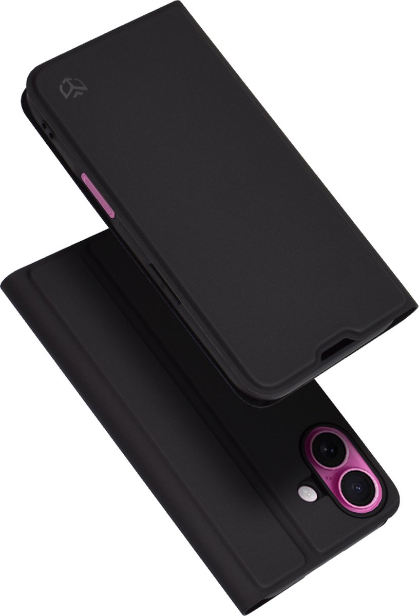Techsuit Magskin Book Wallet Case hoesje voor Apple iPhone 16 Plus - Zwart