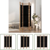 The Living Store Paravent Bamboe - 120x180 cm - 3 panneaux - Matériau durable - Fonction polyvalente - Conception flexible