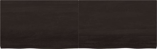 The Living Store Plateau de table 160x50x(2-4)cm eikenhout traité marron foncé - Plateau de table en chêne - Chêne Massief - Remplacement de plateau de table - Table basse - Table à manger