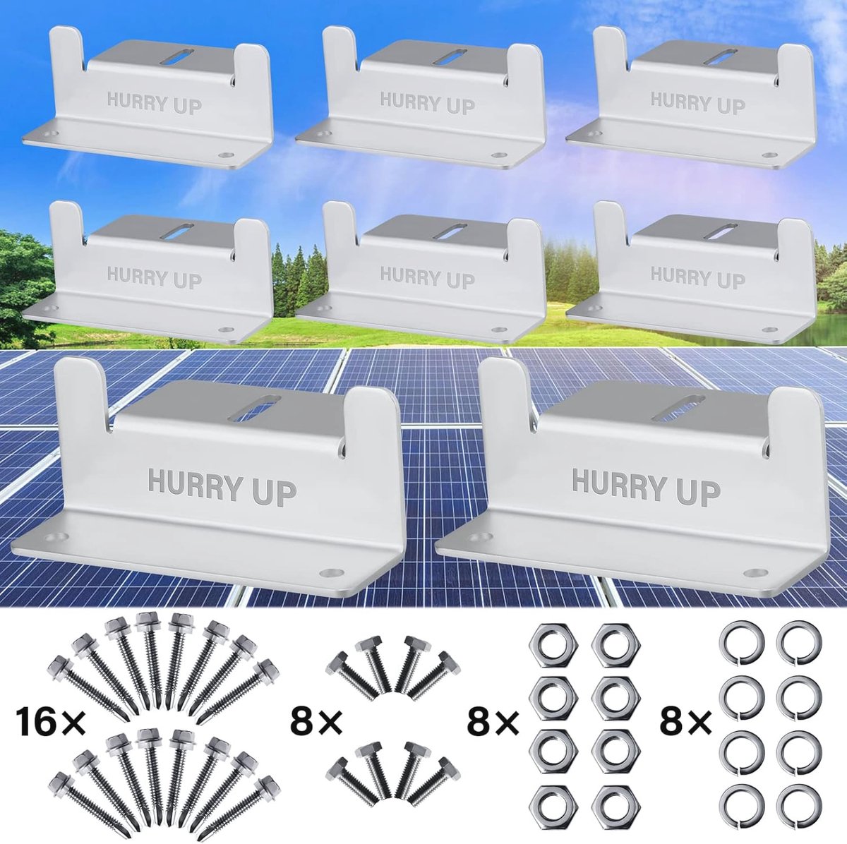 8 Stuks Z-Hoek Bevestiging voor Zonnepanelen - Aluminium Montagebeugels voor Caravans, Daken en Boten