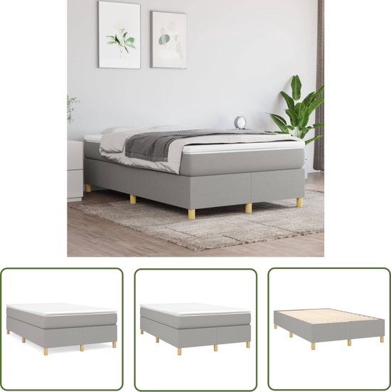 ② vidaXL Bedframe zonder matras stof lichtgrijs 160x200 cm - Chambre à coucher | Lits