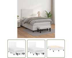 vidaXL Slaapcomfort - Boxspringbed - Boxspring met matras kunstleer wit 120x200 cm - Boxspring - Witte Boxspring - Tweepersoonsbed