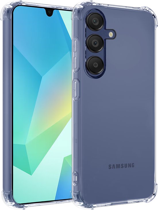 Hoesje Geschikt voor Samsung A16 Hoesje Siliconen Shock Proof Case Hoes - Hoes Geschikt voor Samsung Galaxy A16 Hoes Cover Case Shockproof - Transparant