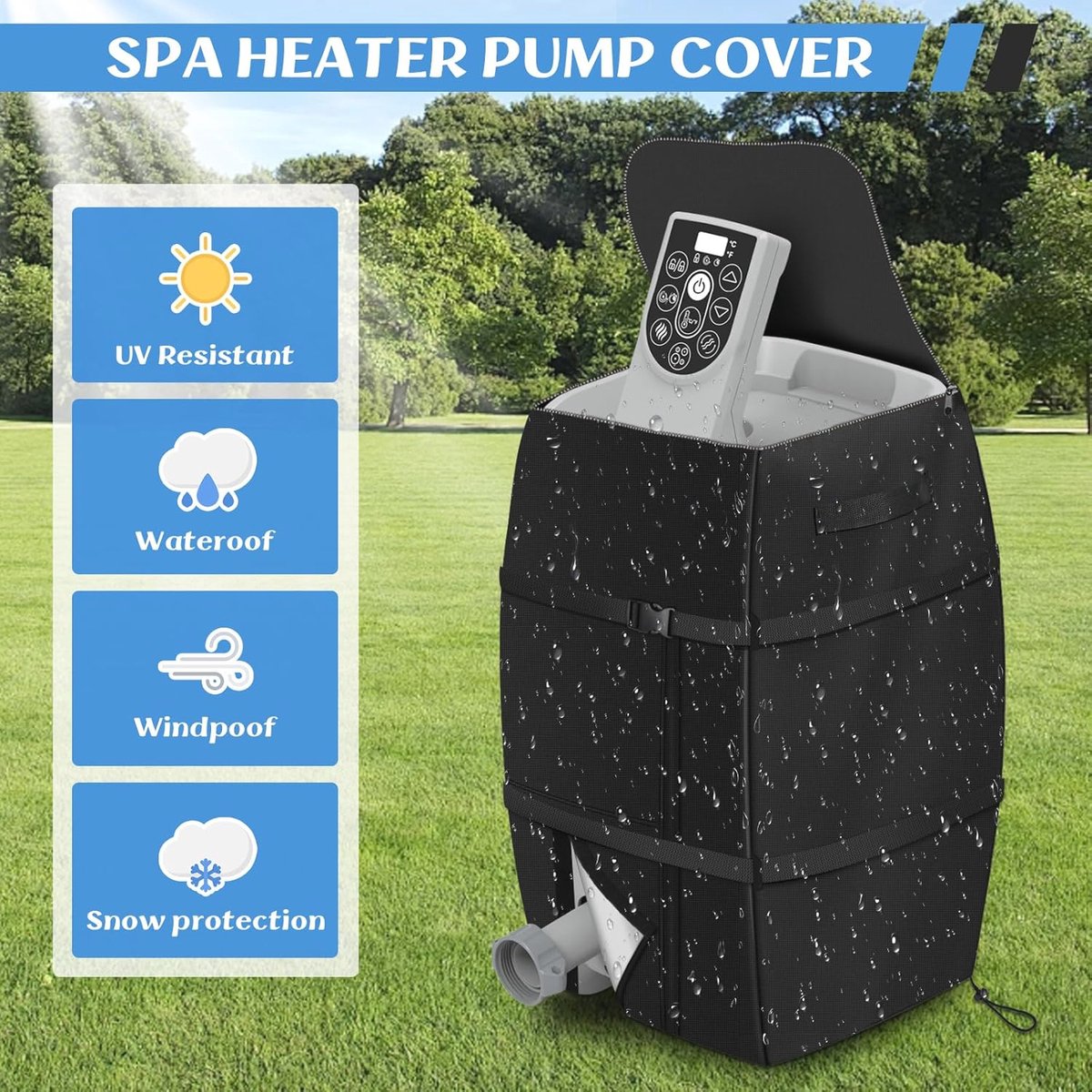 Waterdichte Pomp Cover voor Opblaasbare Hot Tubs - Stofdicht - afbeelding 2