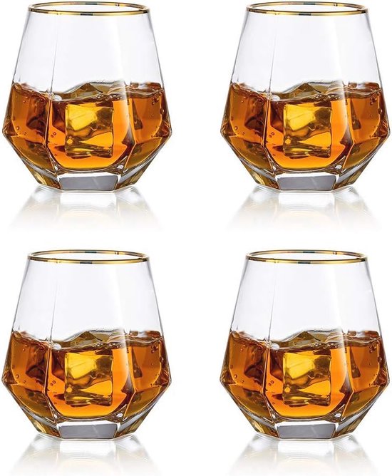Zwiesel Glas Whiskyglas klein Echo (4-er Set), moderner Tumbler für Whisky, spülmaschinenfeste