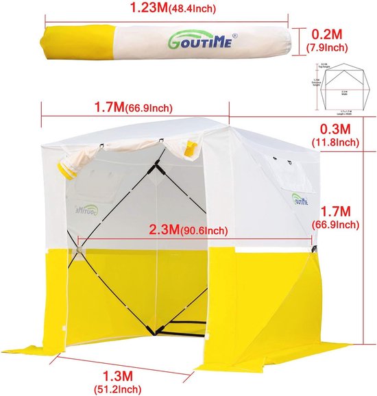 Waterdichte Opvouwbare Camping Tent voor 2-3 Personen - Directe Installatie en Ideaal voor Buitenactiviteiten van Merkloos — afbeelding 5