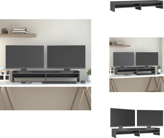 vidaXL Monitorstandaard 38x24x10,5 cm zwart - Kasten