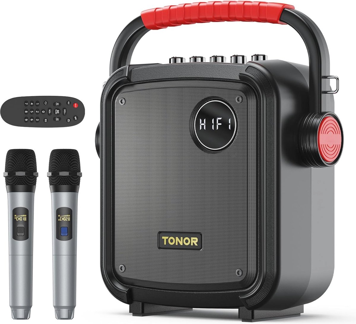 Karaoke Machine met Draadloze Microfoons en Bluetooth - Draagbare Speakers voor Feestjes en Buitenactiviteiten