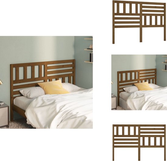 vidaXL Tête de lit - Têtes de lit - Tête de lit - Tête de lit en bois - Tête de lit 146x4x100 cm Bois de pin massif Marron miel