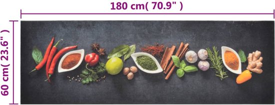 Keukenmat wasbaar Home-tekst 60x300 cm fluweel