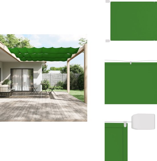LIFERUN Verticale Zonwering – 240x180 Cm, HDPE 180 G/m², Aluminium Buis, Handzwengel, Voor Balkon, Terras En Veranda, Grijs