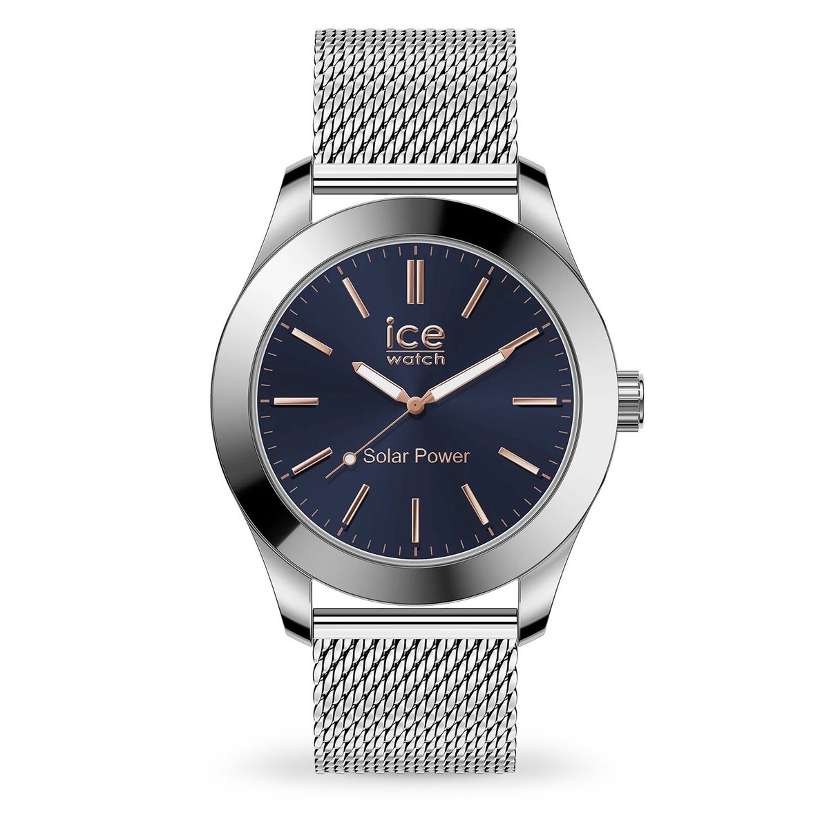 Ice Watch ICE steel - Silver dark blue 023794 Horloge - Staal - Zilverkleurig - Ø 40 mm