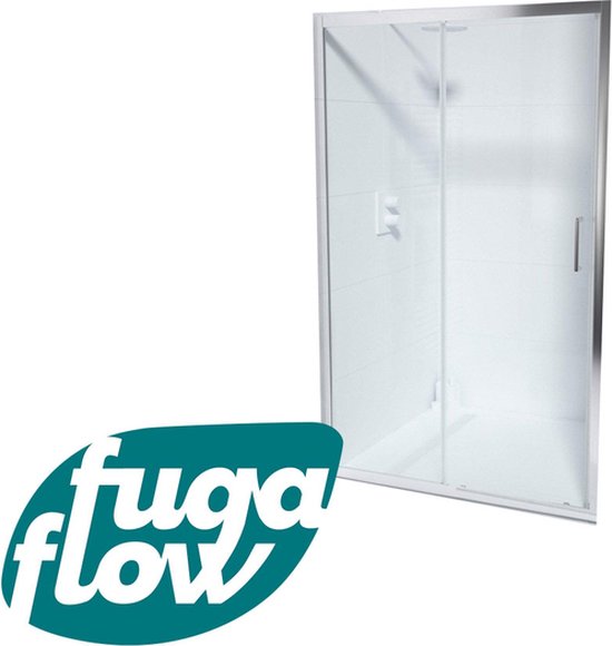 Foto: Serie black lotus douchedeur schuifdeur 100x200 mat zwart antikalk 8mm helder veiligheidsglas