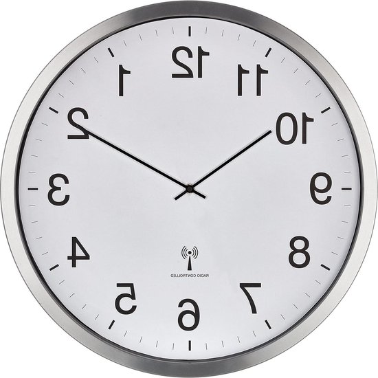 TFA 60.3023.01 Daisy XXL Design Wandklok - Zwart/Wit/Zilver - 50cm