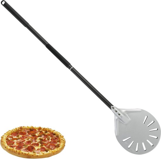 GIEMME 4-delige pizzaschep set van roestvrij staal – Geschikt voor pizza's 33 cm – Handgreep 115 cm – Ideaal voor houtovens