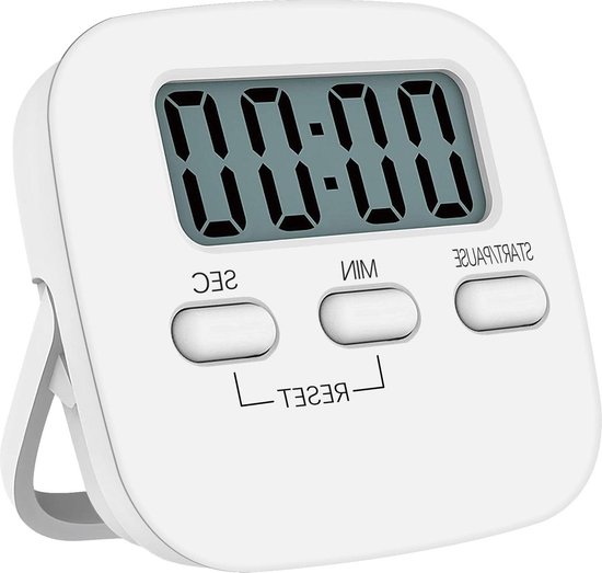 Foto: Groot lcd scherm digitale keuken kooktimer magnetische stopwatch timer met luid alarm countdown klok wit kookwekker digitaal